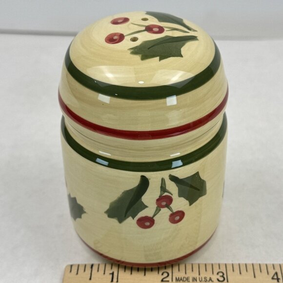 Home Victorian Holly Ceramic Salt & Pepper Shaker Set Christmas Table 4.25" - Picture 8 of 8
